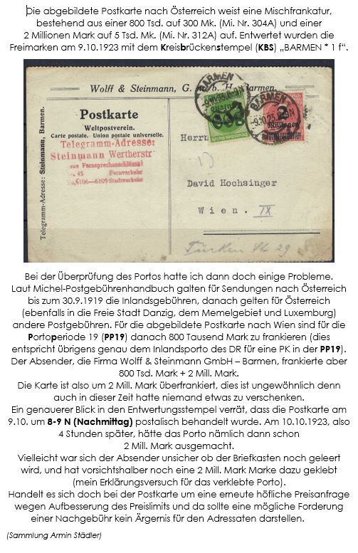 Mischfrankatur nach Österreich